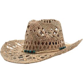 Natural Cowboy Cowboy Straw Hat, Unisex One Size Men's Women's Summer Coachella Beach