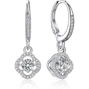 أقراط إسقاط لحظة للنساء ، هدية نسائية لعيد ميلاد عيد الحب ، D Color VVS1 Dancing Moissanite أقراط ، 925 Sterling Silver Dangle أقراط
