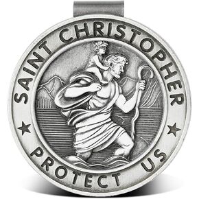 Medal St Christopher for Car Visor Clip هدايا سائق جديدة ، مصنوعة من المعدن ، AKI-102-A (1 ، Stristopher Style A)