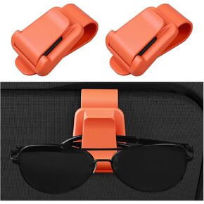Mandark Car Sunglass Holder ، 2pcs Sun Sun Visor Eyeglasses Holder Clister ، Automotive Gasses Cases Card Card Close Mount Clip Clip ، Universal لمعظم السيارات (أسود)