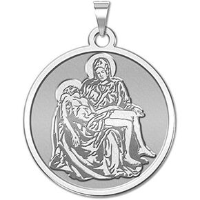 PicturesOnGold.com La Pieta Religious Medal - 3/4 Inch Size of a Nickel -Sterling Silver