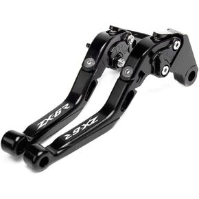 Motorcycle Accessories CNC Adjustable Foldable Extendable Brake Clutch Levers Handle for Kawasaki Ninja ZX6R/RR/636 ZX-6R 2023 2019-UP (Black Green)