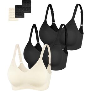 Eleplus Women's Women Wireless Bras مريح تي شيرت مبطنة دفع حزمة Bralettes