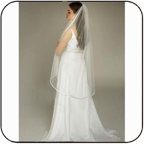 Lawious 1 Tier Bride Wedding Veils White Fingertip Bridal حجاب الحجاب الحجاب مع مشط للعرائس والنساء