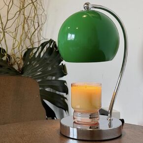 Candle Lamp Warmer, Wide Base Scented Candle Warmer with Timer and Dimmer, Adjustable Candle Melting Lattern, Home Decor Table Lamp (Silver)