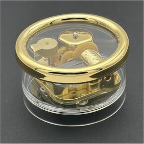 Pursuestar What a Wonderful World Wind Up Music Box, Round Acrylic Gold Musical Box for Mom/Dad/Daughter/Son - Unique Best Gifts for Birthday Christmas Wedding Mother's Day