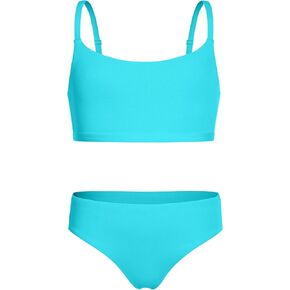 CRZ Yoga Girls Swimsuit bikini مجموعة 2 قطعة - مغرفة الأشرطة القابلة للتعديل من القمم المبطنة والهدوءات الرياضية الشاطئية.