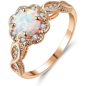 Diya Yellow Gold Plated Opal For Women 925 Sterling Silver Opal Band Band مع Moissanite Diamond و Infinity Design Perfect for Engagement For Wife Valentine's Day أو Gedding Gift