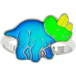 تغيير لون الديناصورات الأطفال Triceratops Mood Ring Gift for Boys Girls حجم قابلة للتعديل