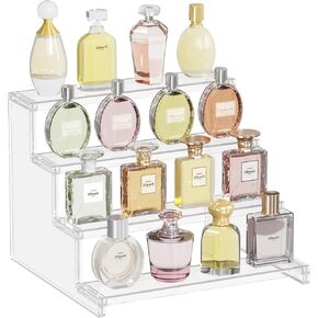 Lifewit 4 Tier Clear Display Risers Stand, Plastic Organizers for Figures, Cupcake, Perfume, Dessert, Desktop Display Stand for Organize and Decoration