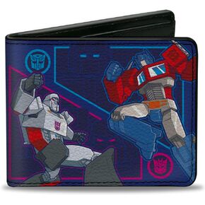 Hasbro Wallet, Bifold, Transformers Autobots Decepticons Robots in Disguise Blues, Vegan Leather