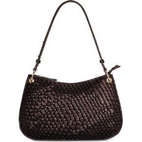 Woven Bag for Women, Small Hobo Purse, Fashion Shoulder Tote, PU Leather Handmade