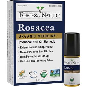 Forces of Nature Natural, Rosacea Control (4ml) Non GMO, No Chemicals –Fast Acting, Ease Redness, Pimples, Dryness, & Irritation, Repair Skin, Regulate Skin Tone