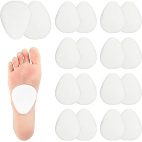 20 Pack Metatarsal Pads for Women and Men, 1/4" Thick Felt Foot Pad Felt Ball of Foot Cushion Adhesive Forefoot Pads, Feet Pad for Metatarsalgia Mortons Neuroma, Forefoot and Sole Support