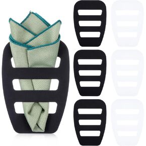 6 Packs Pocket Squares Holder for Men Clear Square Scarf Accessories Invisible Suit Pocket Prefolded Squares Organizer