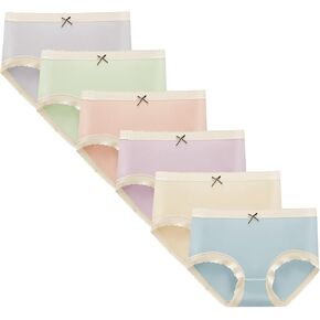 Teen Girls Refreshing&Breathable Panties Lace Cool Underwear Soft Briefs Pack of 6 Multipack