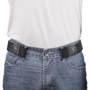 WERFORU No Buckle Elastic Belt for Men Stretch Buckle Free Belt for Jeans Pants 1.38 Inches Wide