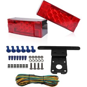 MaxxHaul 70468 12V LED منخفض المقطع غاطسة مستطيل عدة ضوء