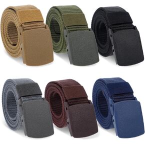 Simarro Tactical 6-Pack Nylon Webbing Canvas Belt - Men & Women's Military, Outdoor, Hiking & Casual Belt