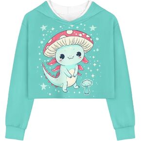 Long Sleeve Crop Tops for Girls Kids' Fashion Hoodies & Sweatshirts Kawaii Clothes