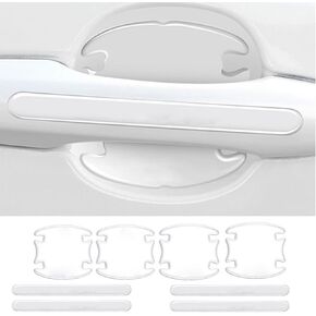 8 Pcs Car Door Handle Protector Sticker, Universal Car Door Handle Protectors for Vehicles Anti-Scratches Guard Stickers Auto Door Handle Protective Film for Most Car (Transparent)