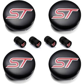4pcs Car Wheel Center Cap 54mm/2.13in متوافق مع أغطية مركز ST Line Wheel (أحمر أسود)