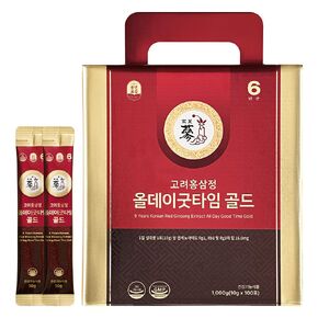 PNBG 6-Year Korean Red Ginseng Extract Shot, [Allday Goodtime Gold] - 15mg Ginsenosides Per Packet, HACCP Certified, Made in Korea, Vitality & Immune Support, Formulated with 12+ Traditional Korean Herbal Ingredients (10g x 100 Packets)
