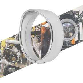 Motorcycle 5.75" Headlight Trim Ring Visor Style Headlamp Fit for Harley Sportster XL 883 883N 1200 Dyna Softail FXLR FXST FXSTB (Black)