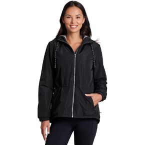 Avalanche Women's Rain Jacket with Zipper Pockets, Faux Fur Lined Rain Coat Sherpa Lined Coat Quick Drying Hiking Jacket