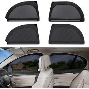 نافذة سيارة Zatooto الظل 4Pack الجانبية نافذة Sunshade طبقة واحدة التهوية والرؤية وغطاء نافذة السيارة Sunshade لأشعة UV مغناطيس معزز للسفر غير القابل للانزلاق مع خالية من الأخطاء (شكل B للخلفية)