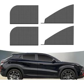 4 PCS Car Sun Screen Mesh,Car Breathable Cooling Sunshade,Front and Rear Side Window Privacy Protection Mesh, Universal Fit for Most SUVs (Black #1)
