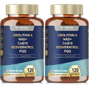 Urolithin A Supplement 1000mg with NAD,CoQ10,Supplement for Women 120 Softgels for Muscle Energy Antioxidants(Pack of 2)