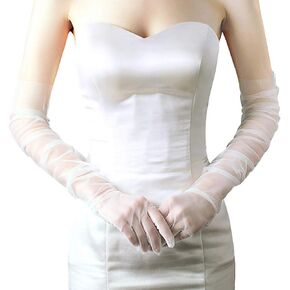 BABEYOND Mesh Gloves for Women - Long Tulle Gloves Wedding Opera Bridal Sheer Elbow Length Flapper Accessories for Brides
