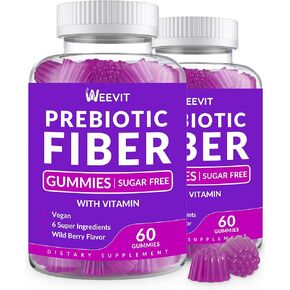 7G Fiber Gummies for Adults, Sugar Free Prebiotic Fiber Gummy Supplement with Prebiotic Digestive Blend for Metabolism, Gut & Digestive, Vegan