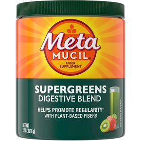 Metamucil Greens Superfood Powder Powder Level for Justistive Health* والانتظام* ، ستيفيا الخالية من الغلوتين ، ستيفيا ، ذوق كبير من ذوق التفاح ، الألياف الغذائية 3G لكل وجبة ، 42 حصص