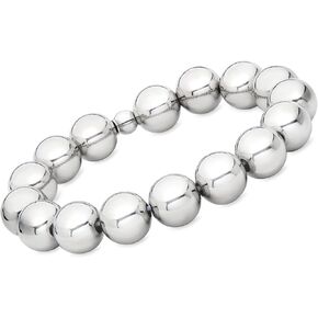 Ross-Simons Italian 12mm Sterling Silver Bead Stretch Bracelet