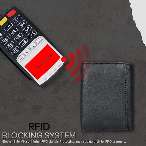Tri أضعاف محفظة جلدية للرجال مع RFID | محافظ ضئيلة للرجال مع 1 معرف و 6 فتحات بطاقة الائتمان | الجيب الأمامي الحد الأدنى in Kuwait