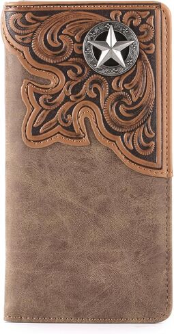 Montana West Western Wallet for Men Long Bifold Wallet with Card Slots RFID Blocking Cowboy Vintage Checkbook Wallet Gift for Men in Saudi Arabia