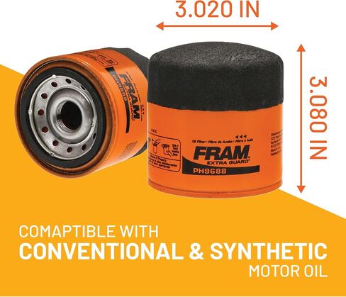 FRAM Ultra Synthetic Automotive Replacement Oil Filter, Designed for Synthetic Oil Changes Lasting up to 20k Miles, XG9688 with SureGrip (Pack of 1) in Saudi Arabia