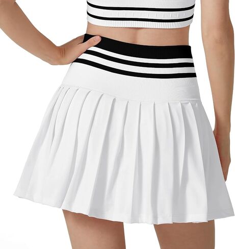 Women's Pleated Tennis Skirt with Built-in Shorts - High Waist Athletic Skirt for Tennis, Golf & Casual Wear in Saudi Arabia