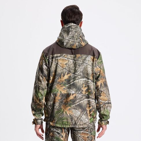 Loogu Mens Camo Jacket Hunting Flued Softshell Fleece معطف المشي لمسافات طويلة في الهواء الطلق in Kuwait