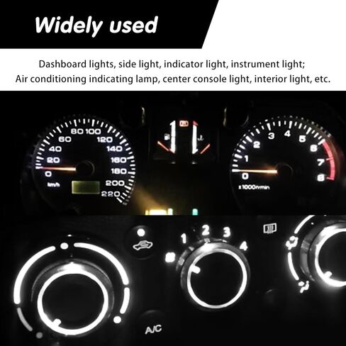 74 Led Bulb Dash Lights Super Bright, T5 37 74 LED Bulb with Twist Lock Socket PC74 PC37,Dashboard Lights, Instrument Cluster Bulbs Kits,Pack of 20 (White) in Kuwait