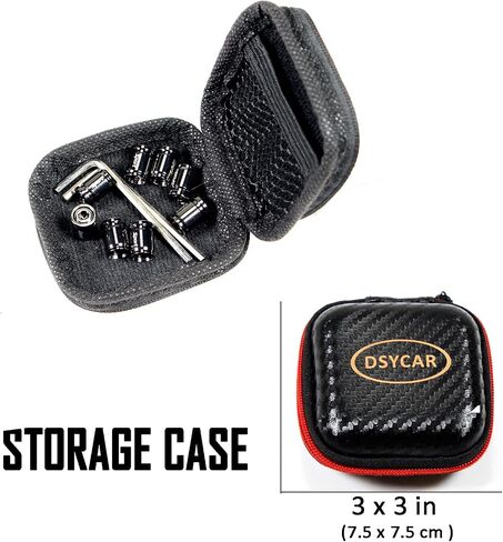 Dsycar 8 Pack Locking Tire Valve Caps, Anti Theft Design, with O Rubber Ring, Universal Aluminum Tire Valve Stem Caps for Cars, SUVs, Bike, Trucks, Motorcycles, Lock Tight Fit (Black) in Saudi Arabia
