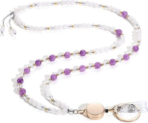 حبال LENYNAL لشارات الهوية والمفاتيح، حبل قابل للسحب من الحجر الطبيعي متين 3.0 حبل مطرز للنساء المعلمات in Kuwait