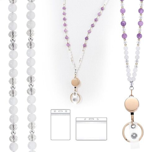 حبال LENYNAL لشارات الهوية والمفاتيح، حبل قابل للسحب من الحجر الطبيعي متين 3.0 حبل مطرز للنساء المعلمات in Kuwait