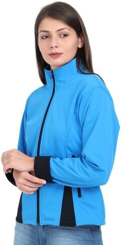Women Color block Zip up Casual Jacket in Kuwait