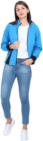 Women Color block Zip up Casual Jacket in Kuwait