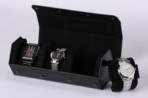 Luxury Watch Display Case, Holds 3 Watches, Black Velvet Lining in Kuwait