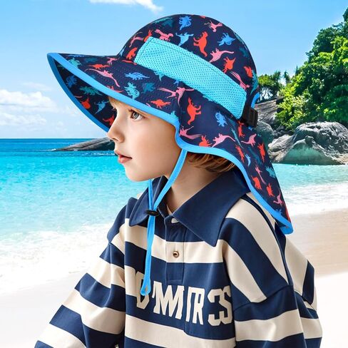 Toddler Baby Sun Hat Kids Summer UPF 50+ for Boys Girls Adjustable Beach Hats with Bucket Wide Brim Age 2-9 Years in Saudi Arabia