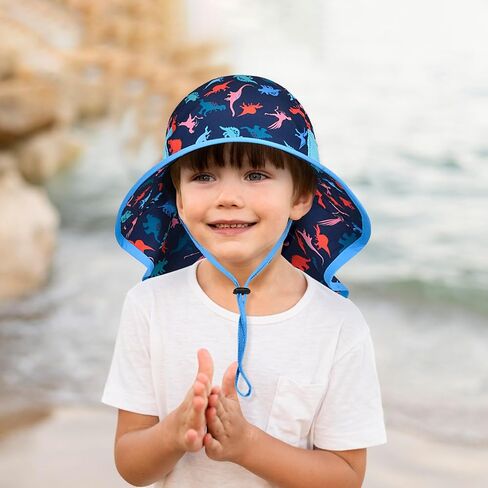 Toddler Baby Sun Hat Kids Summer UPF 50+ for Boys Girls Adjustable Beach Hats with Bucket Wide Brim Age 2-9 Years in Saudi Arabia